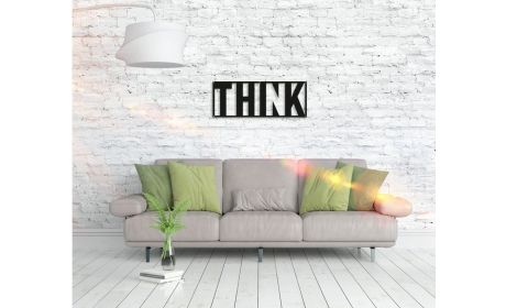 Metall Wandbild "Think" – Inspirierende Wandkunst