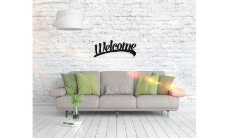 Metall Wandbild "Welcome" für dein Zuhause