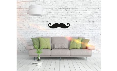 Metall Wandbild "Mustache" – Coole Wandkunst