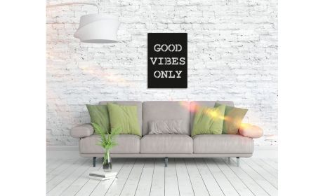 Metall Wandbild "Good Vibes Only" – Positive Kunst