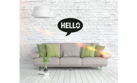 Metall Wandbild "Hello" – Trendige Wandkunst