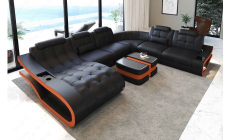 Leder Wohnlandschaft Elegante XXL – Komfort