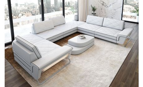 Leder Wohnlandschaft Rotello – Komfort & Stil