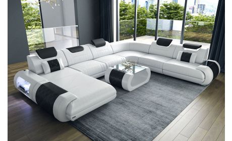 XXL Wohnlandschaft Rimini – Leder, Modern & Bequem