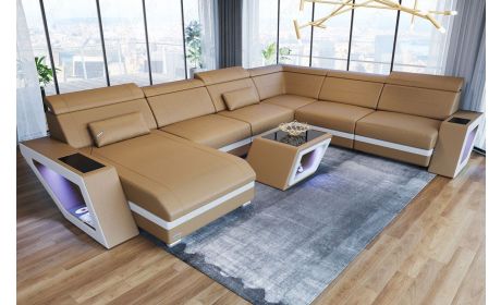 Mini XXL Leder Wohnlandschaft Catania – Komfort & Stil