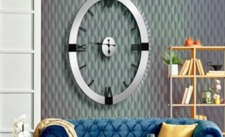 OHS Küchenuhr, Wanduhr für Schlafzimmer Kleine Wanduhr Wohnzimmer Büro  Küchenuhren Große Zahlen Moderne Dekorative Runde Uhr, Blau