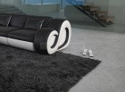 Couch Garnitur NESTA mit Relaxfunktion und Beleuchtung schwarz weiss