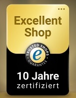 Trustedshop - Excellent Shop 10 Jahre zertifiziert