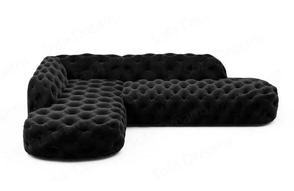 Stoffcouch Lanzarote L-Form Schwarz Komfort Stil