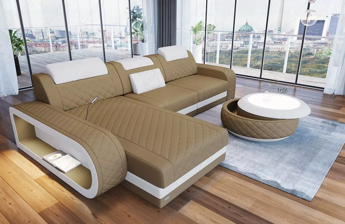 Berlin L-Form Sofa Mineva Mikrofaser