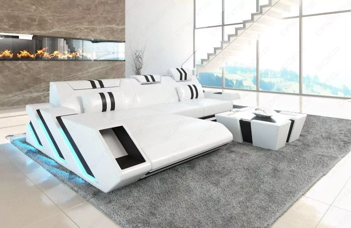 Ledersofa Apollonia L-Form