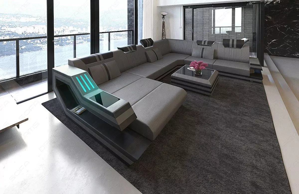 Wohnlandschaft Ravenna XL Ledersofa