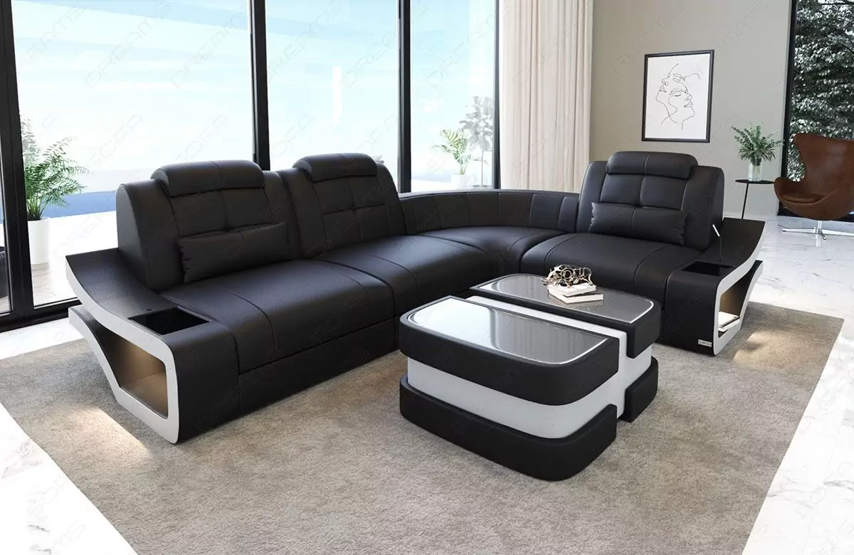 Ledersofa Elena L-Form