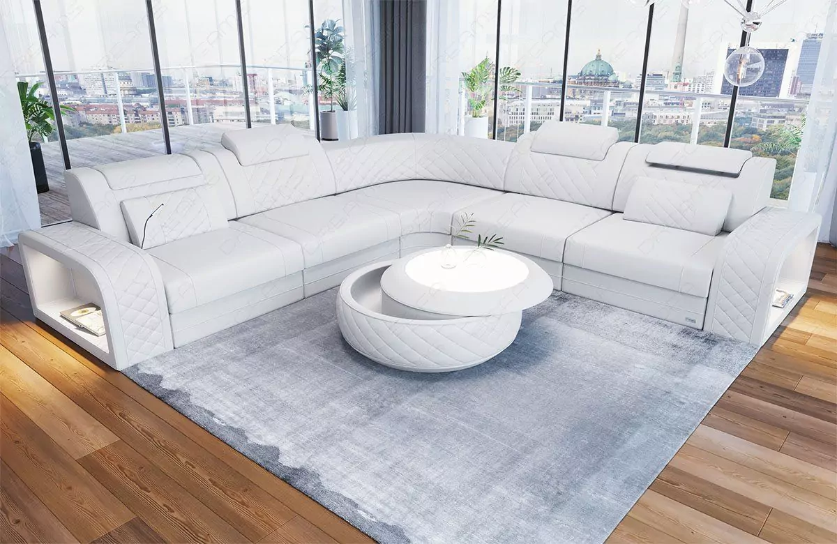 Ecksofa Foggia Ledersofa L-Form