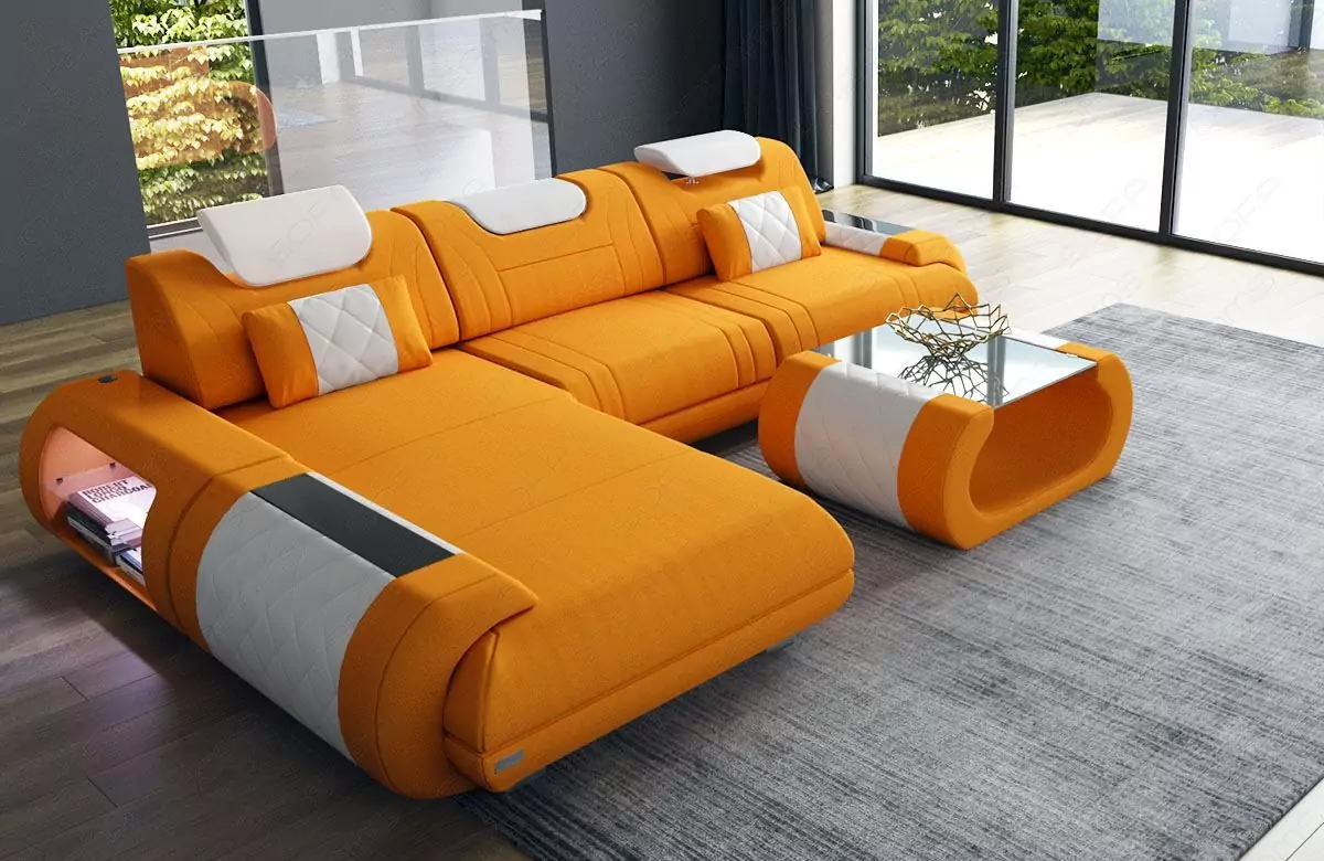 Stoffsofa Rimini L-Form