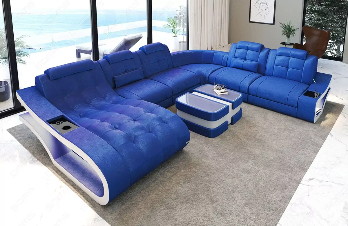 Stoff Wohnlandschaft Elegante XXL