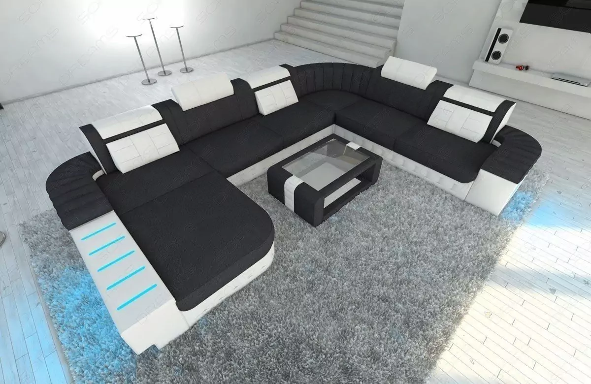 Mega-Stoff Wohnlandschaft Bellagio XXL